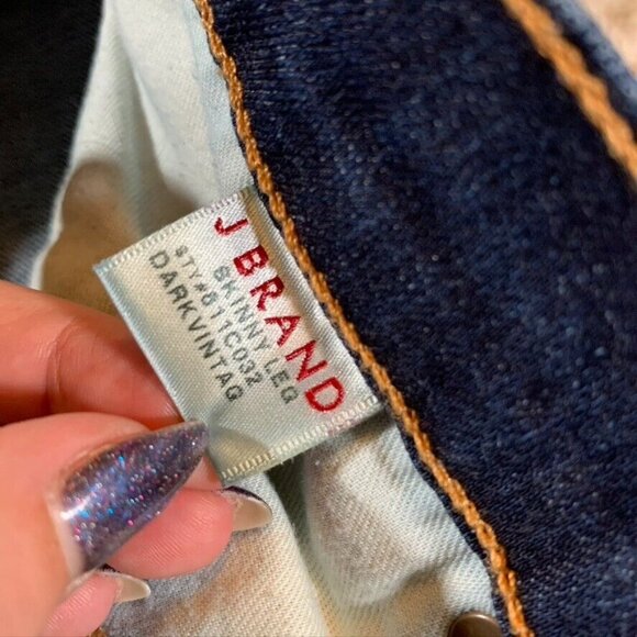 J Brand Womens 28 Denim Jeans Blue Skinny Dark Wash Low Rise Stretch - Picture 5 of 13